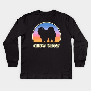 Chow Chow Vintage Sunset Dog Kids Long Sleeve T-Shirt